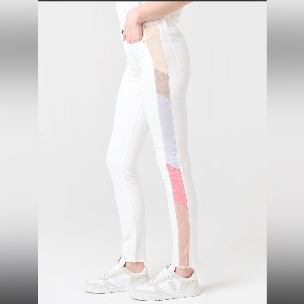 Frame Women's Le High Skinny Color Block White pants Jean - size 27